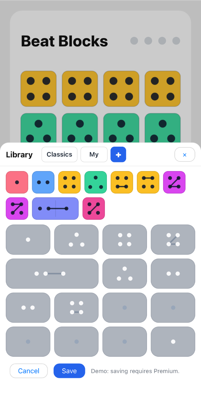 Beat Blocks custom rhythm editor