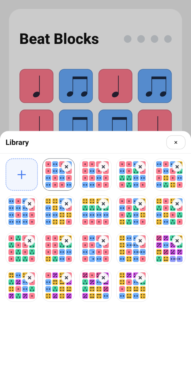 Beat Blocks library with samples and custom creations