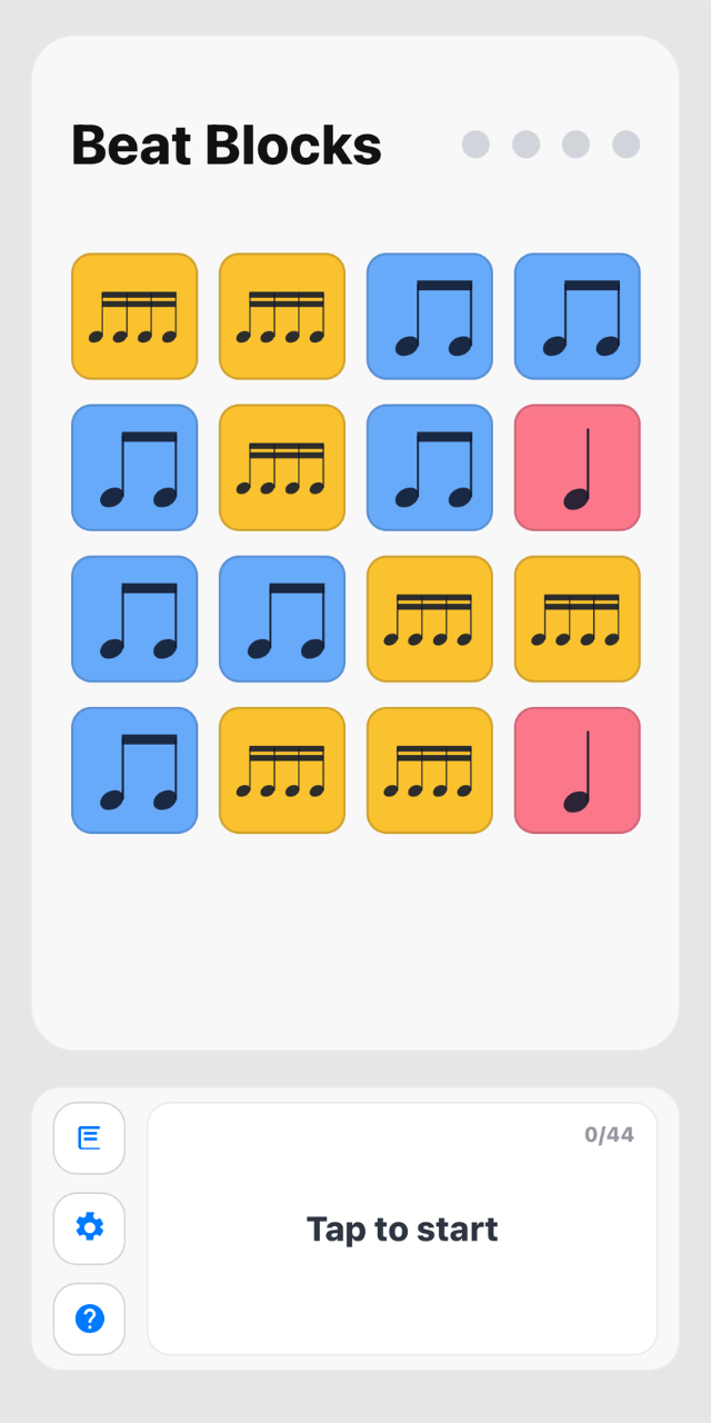 Beat Blocks staff notation mode